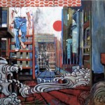 Intérieur japonais OZU peinture figurative contemporaine perspective
