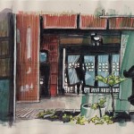 Intérieur japonais OZU peinture figurative contemporaine perspective