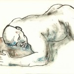 nu modèle vivant dessin encre homme