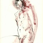 nu modèle vivant dessin encre homme