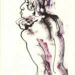 nu modèle vivant dessin encre homme
