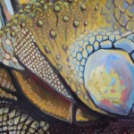 iguane peinture huile