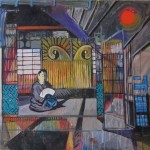 Intérieur japonais OZU peinture figurative contemporaine perspective