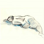 nu modèle vivant dessin encre femme