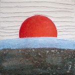 peinture drapeau japonais soleil rouge