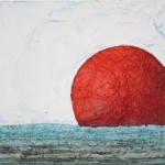 peinture drapeau japonais soleil rouge