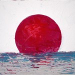 peinture drapeau japonais soleil rouge