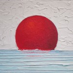 peinture drapeau japonais soleil rouge