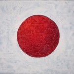 peinture drapeau japonais soleil rouge